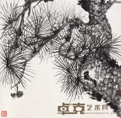 汤定之 松树 镜心 33.5×34cm